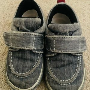 Gray and navy kids’ sneaker